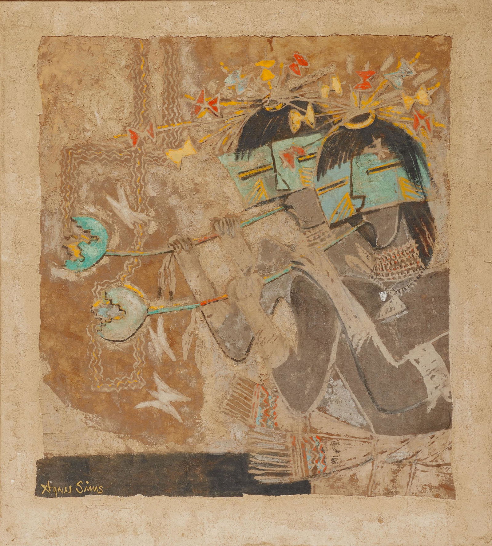 AGNES SIMS, American 1910-1990, Flute Players (1 of 5)