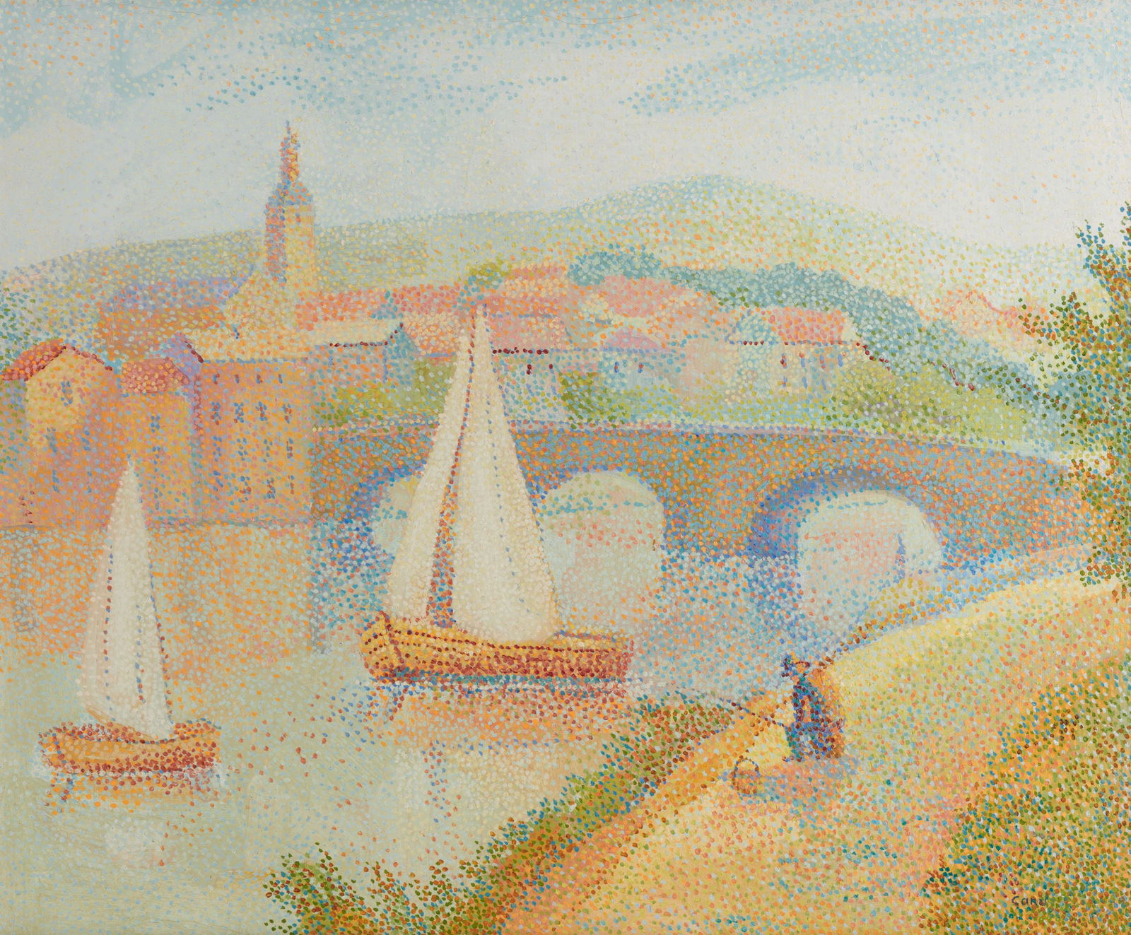 YVONNE CANU, French 1921-2007, Le Pecheur en Provence (1 of 5)