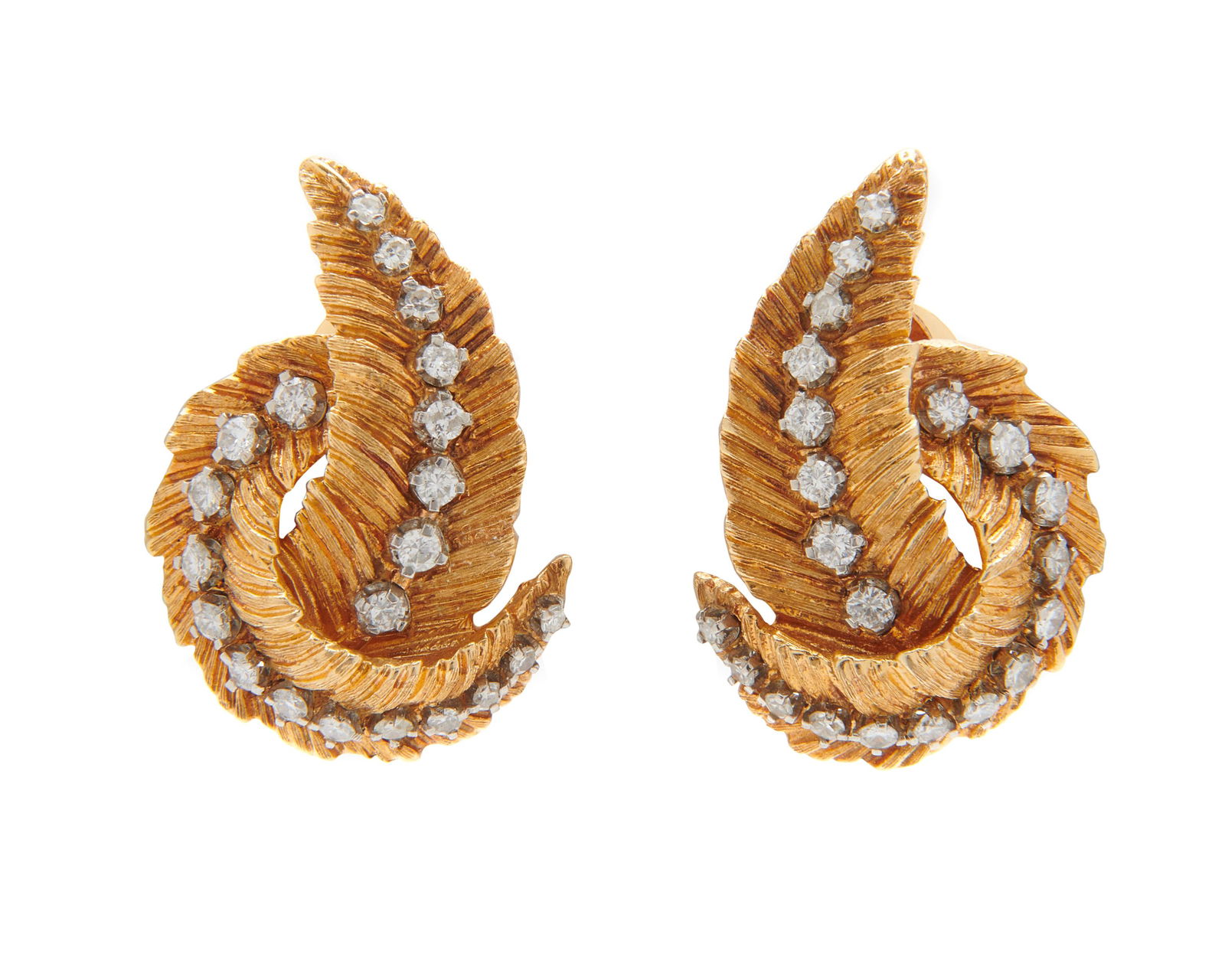 14K Gold and Diamond Earclips (1 of 3)