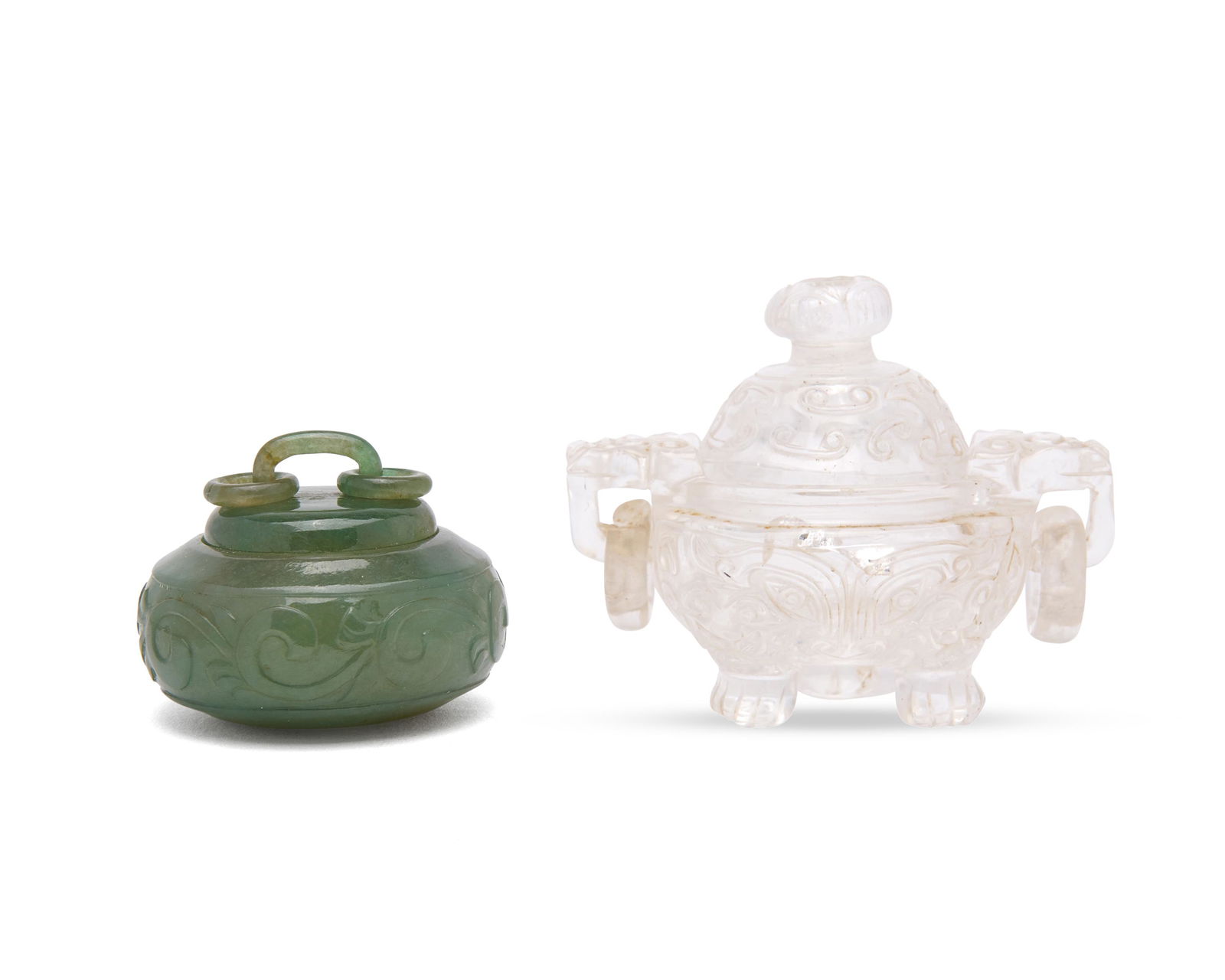 Chinese Carved Crystal Diminutive Covered Censer (1 of 9)