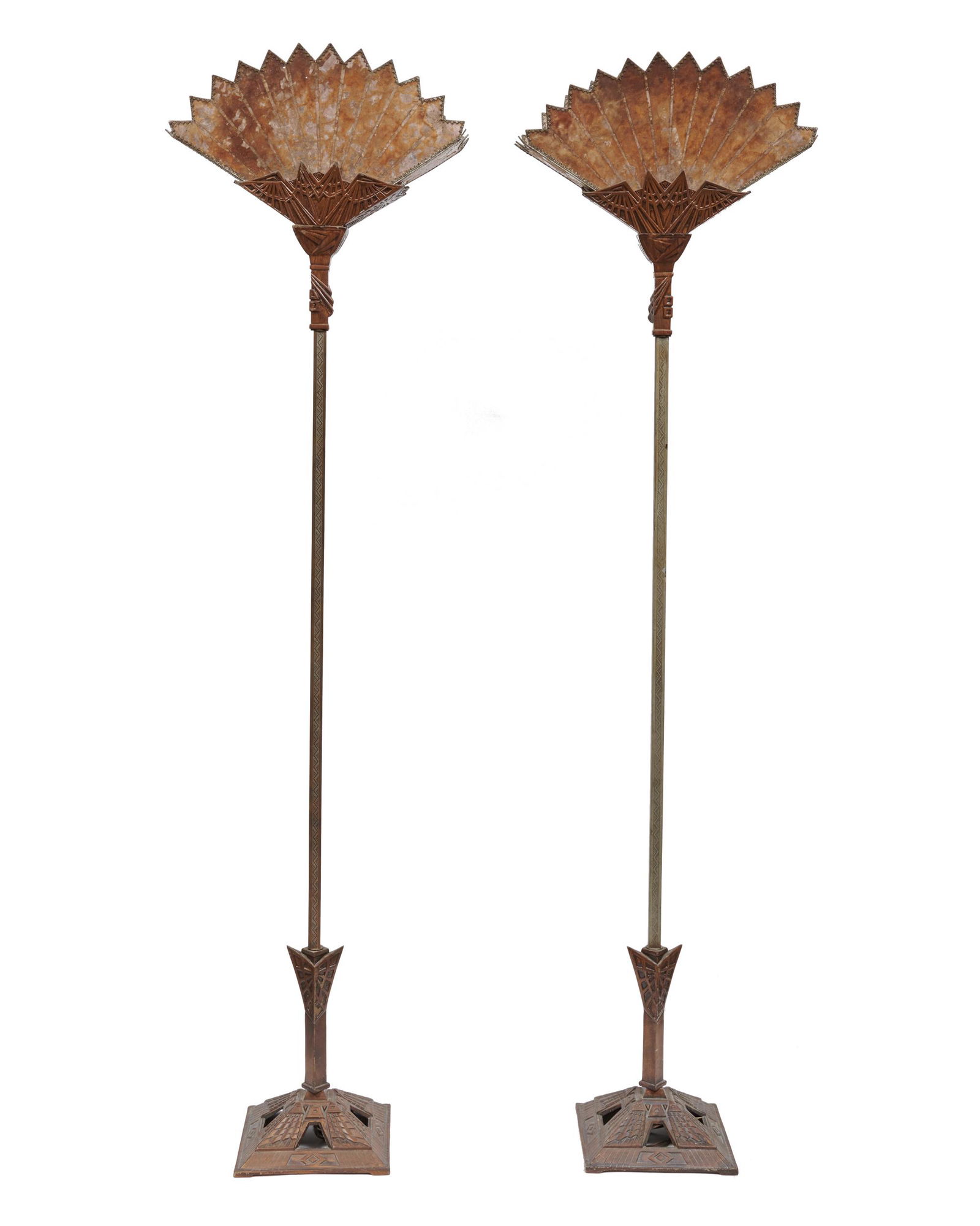 Pair of Art Deco Style Patinated Metal Standing Lamps (1 of 6)
