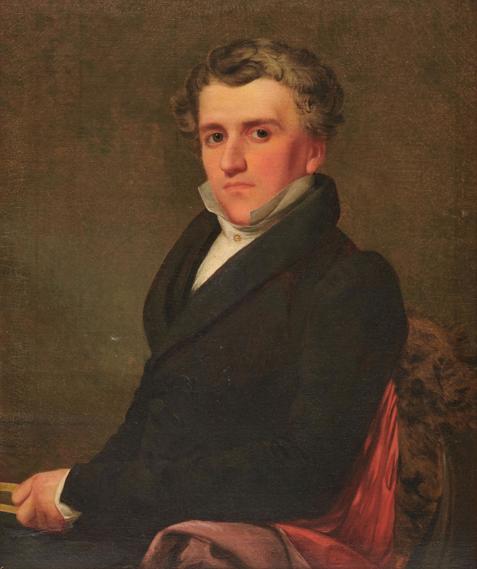 Attributed to THOMAS SULLY, (American, 1783-1872),: Attributed to THOMAS SULLY (American, 1783-1872)Portrait of a Gentlemanoil on canvas30 x 25 in., frame: 33 1/2 x 28 1/2 in. Provenance: By descent within a New England family.