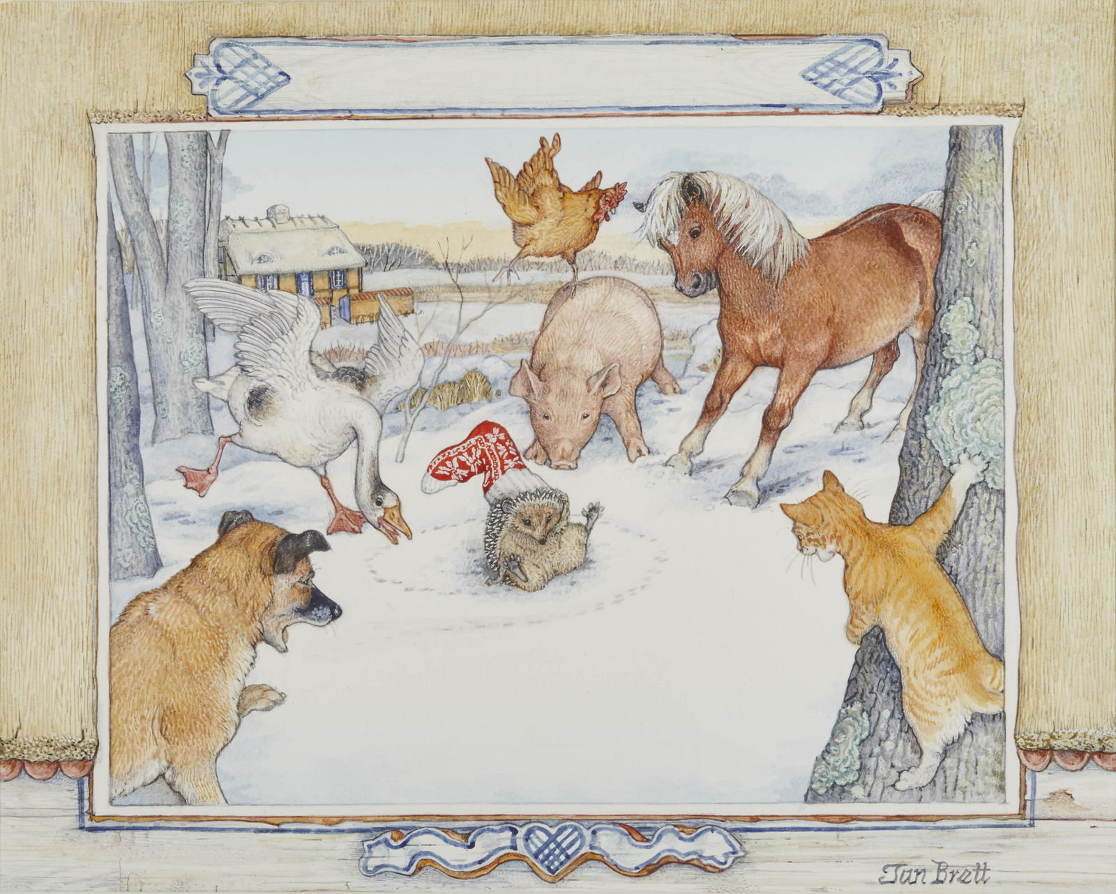 JAN BRETT, (American, b. 1949), Jacket, from The Hat, (1 of 6)