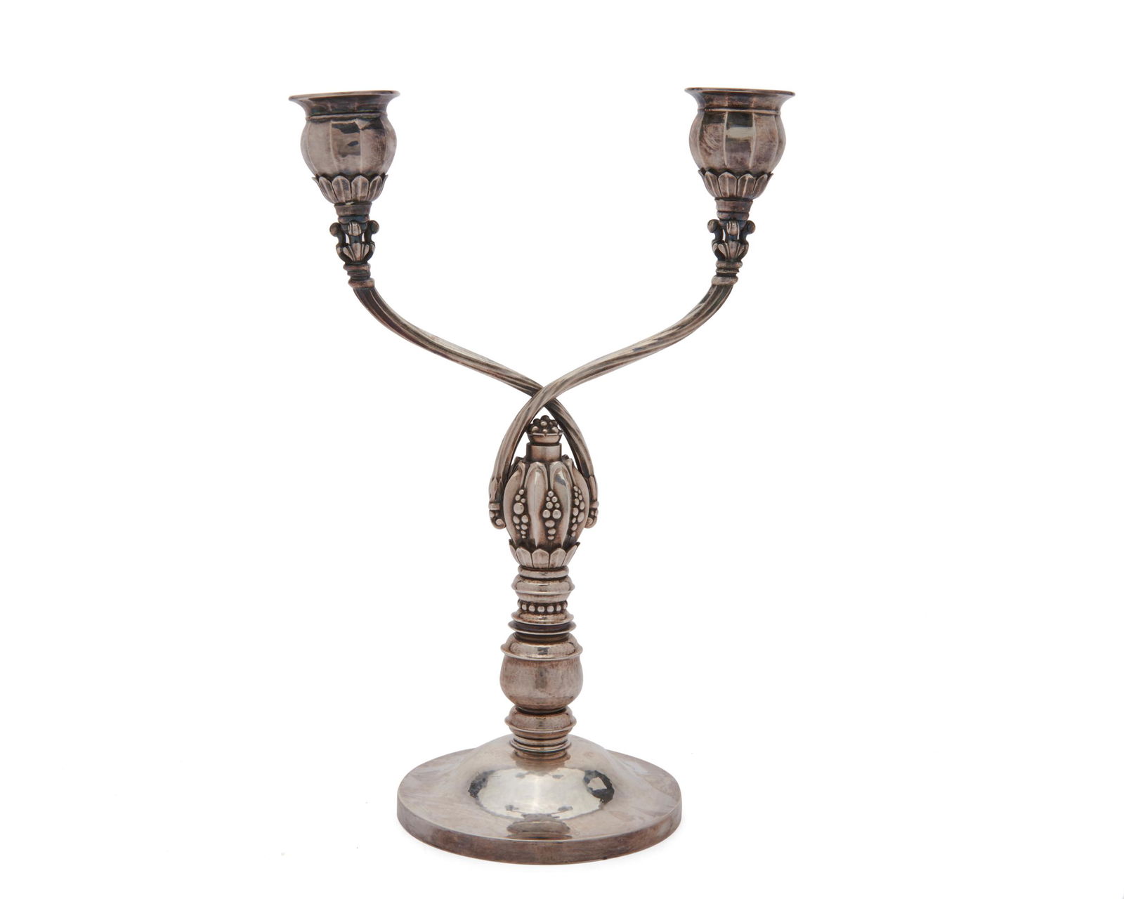 GEORG JENSEN Silver Two-Light Candelabra (1 of 2)