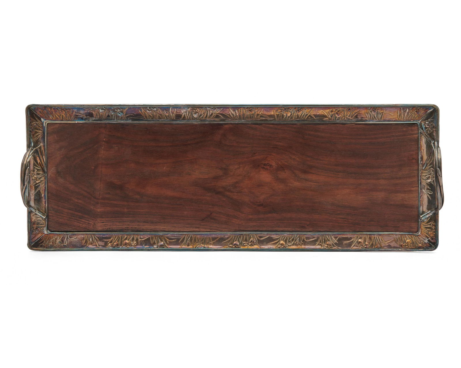 Japanese Silver and Wood Two-Handled Tray (1 of 4)