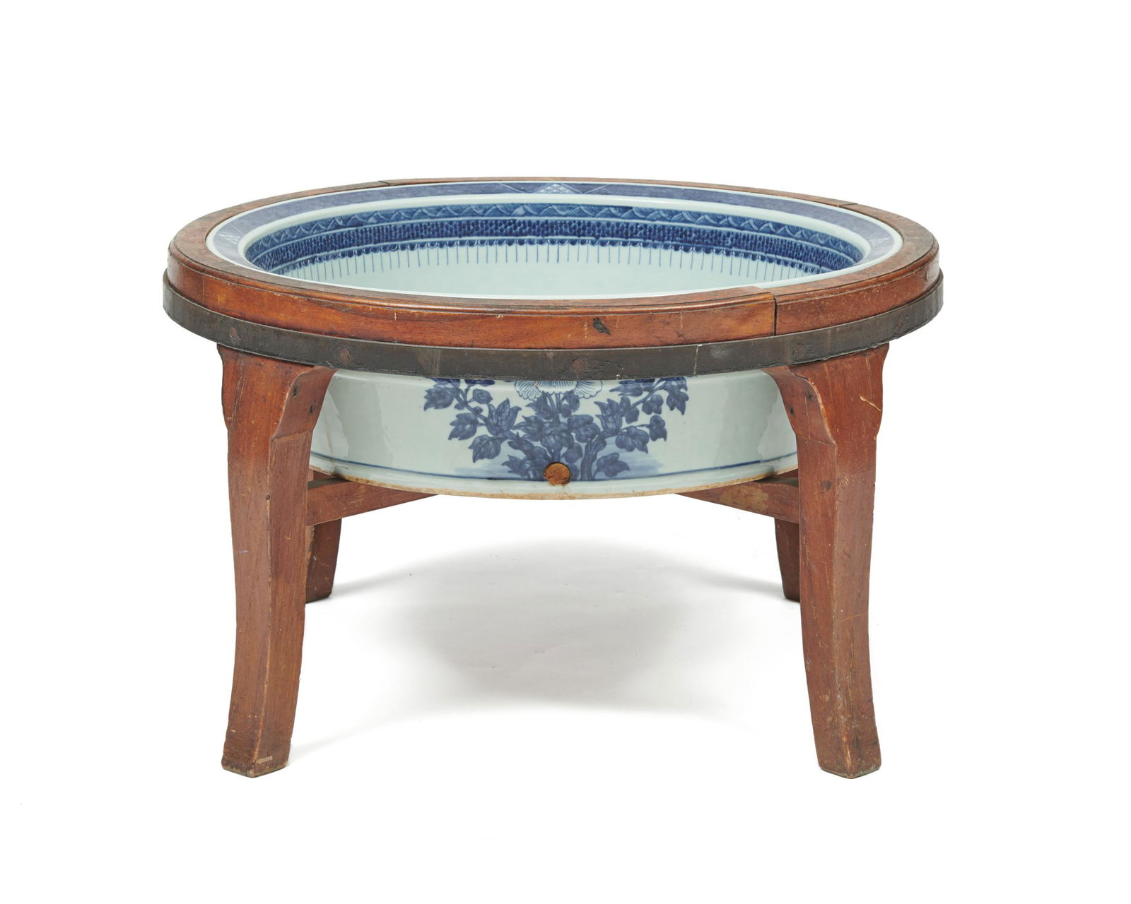 Rare Chinese Canton Blue and White Fish Basin (1 of 9)