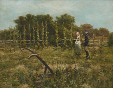 JAMES BRADE SWORD, (American, 1839-1915), In the Field: JAMES BRADE SWORD (American, 1839-1915)In the Fieldoil on canvassigned J. B. Sword lower left16 x 20 in., frame: 25 7/8 x 29 7/8 in.