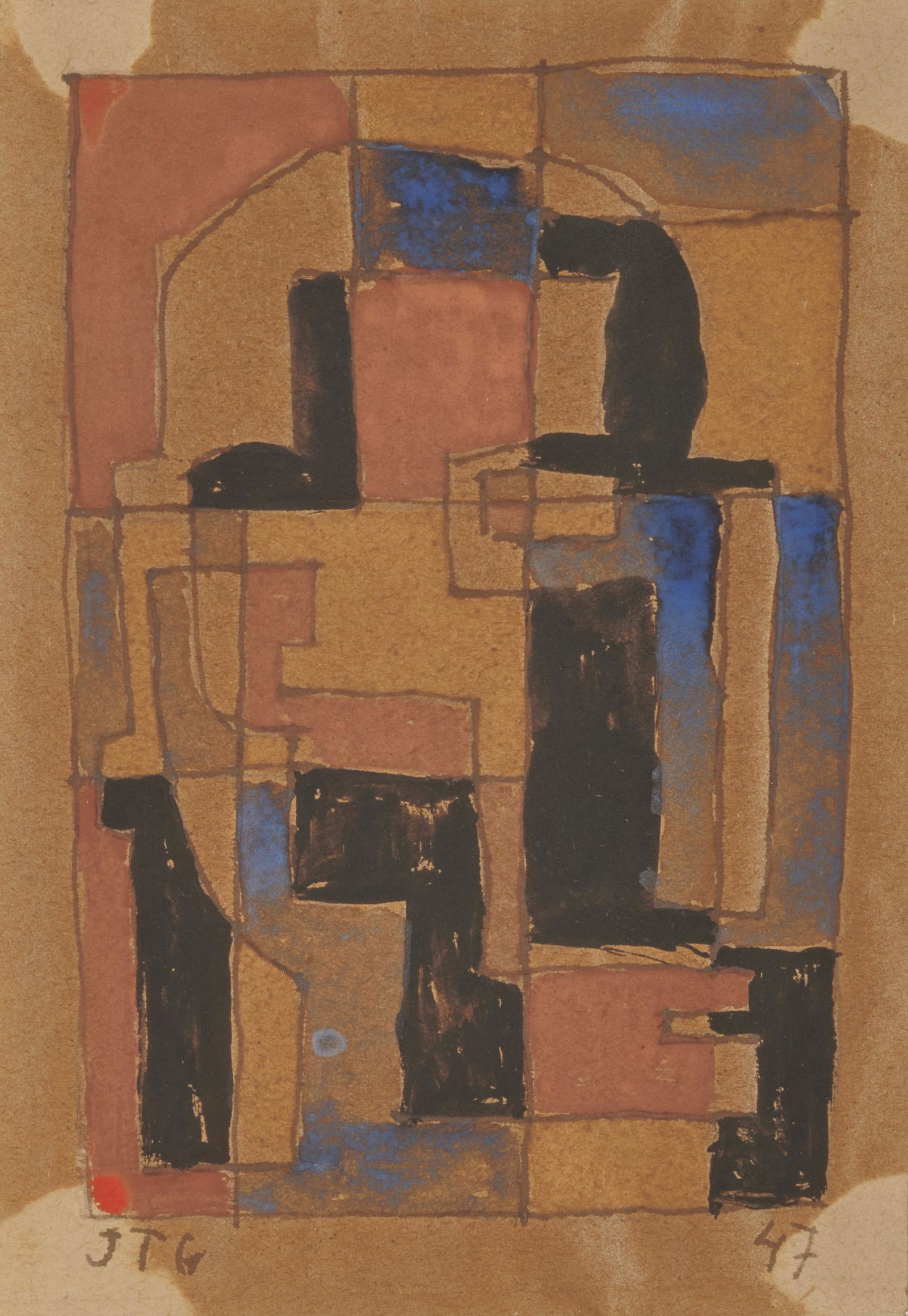JOAQUIN TORRES-GARCIA, (Uruguayan, 1874-1949), Untitled (Abstract Figure), 1947 (1 of 5)