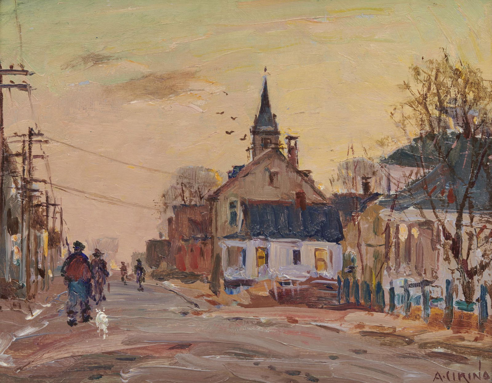 ANTONIO CIRINO, (American, 1889-1983), The Town Church (1 of 5)
