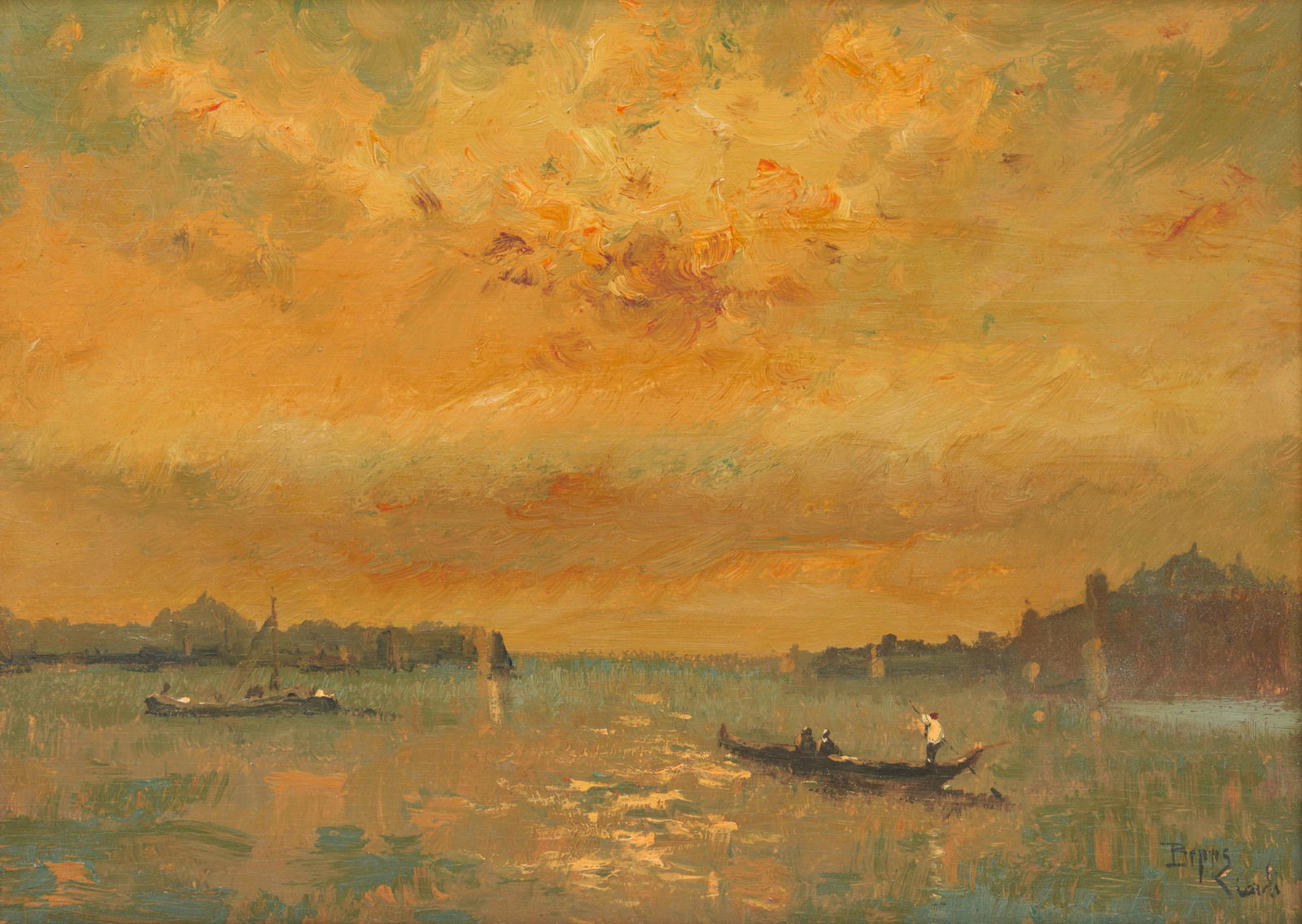 GIUSEPPE 'BEPPE' CIARDI, (Italian, 1875-1932), Sunset in Venice (1 of 5)
