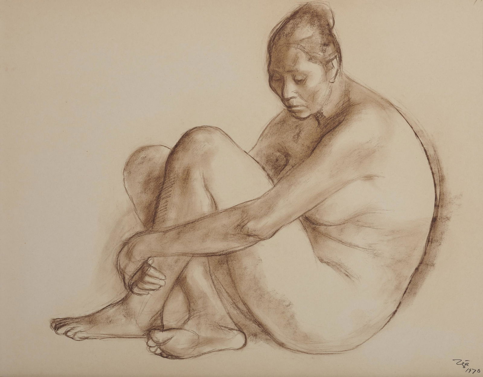 FRANCISCO ZUNIGA, (Mexican, 1912-1998), Seated Figure, 1970 (1 of 5)