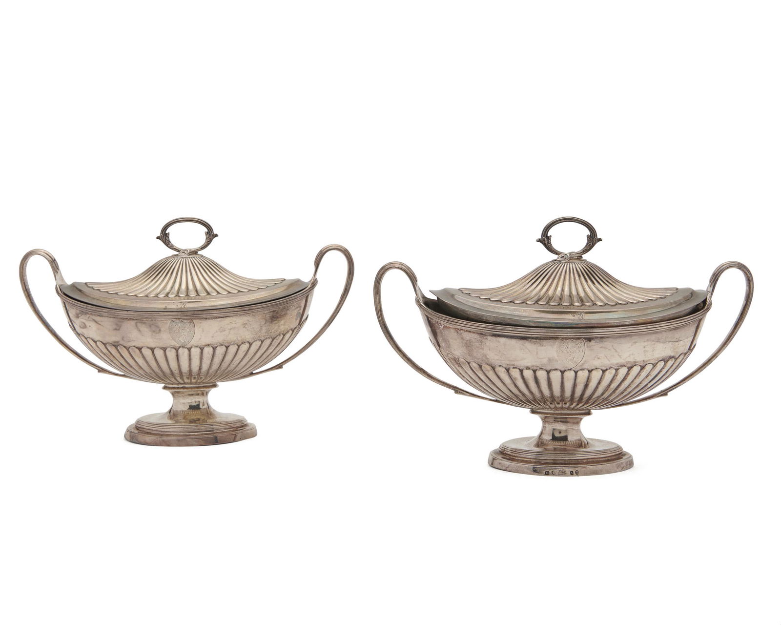 Pair of Paul Storr Silver Two Handled Covered Serving Dishes (1 of 3)