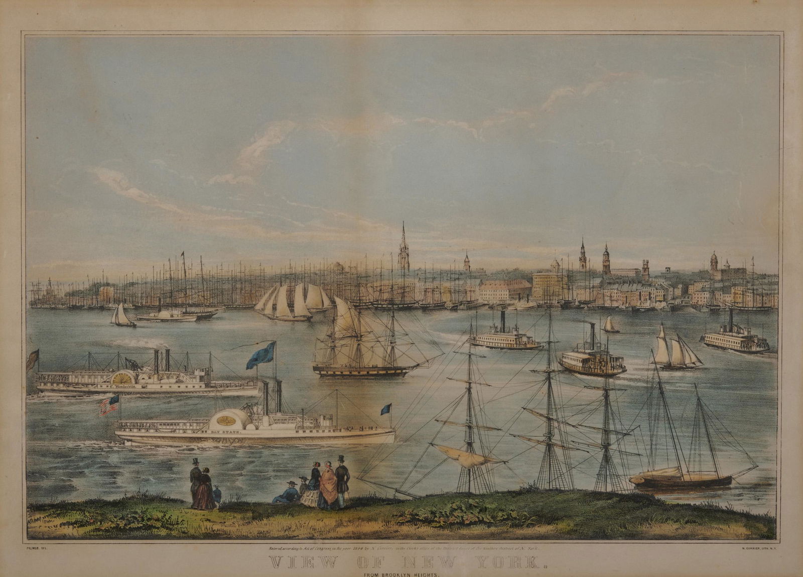 View of New York from Brooklyn Heights, Frances Flora Bond Palmer, and Nathaniel Currier, (1 of 6)
