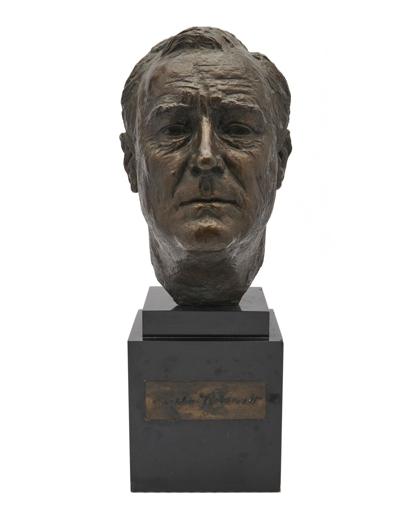 JO DAVIDSON, (American, 1883-1952), Franklin D. Roosevelt, bronze, height: 12 in., overall height: (1 of 5)
