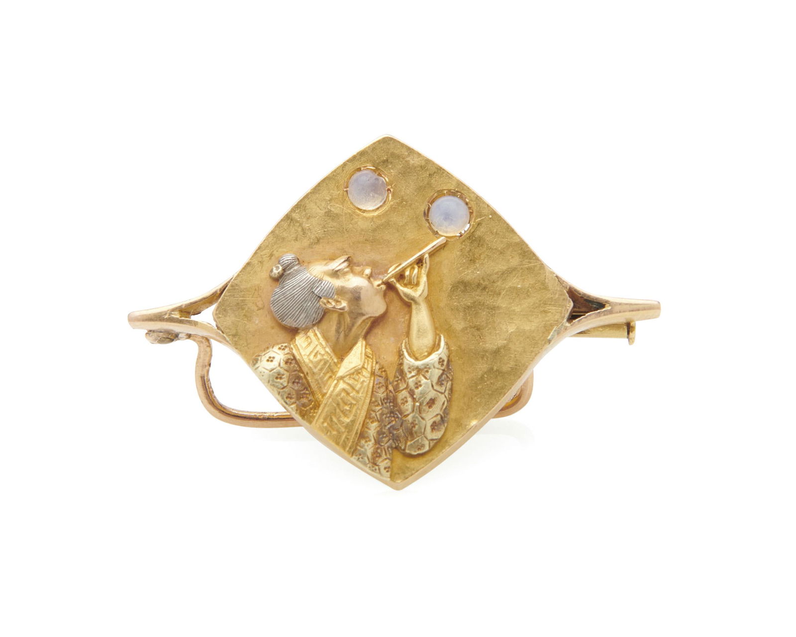 TIFFANY & CO. 18K Gold and Moonstone Brooch (1 of 4)