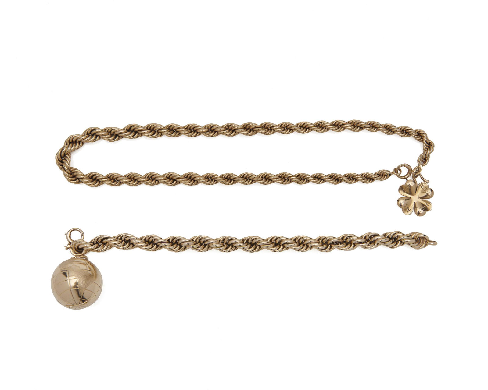 CARTIER 14K Gold 'Globe' Charm and 14K Yellow Gold Necklace (1 of 3)