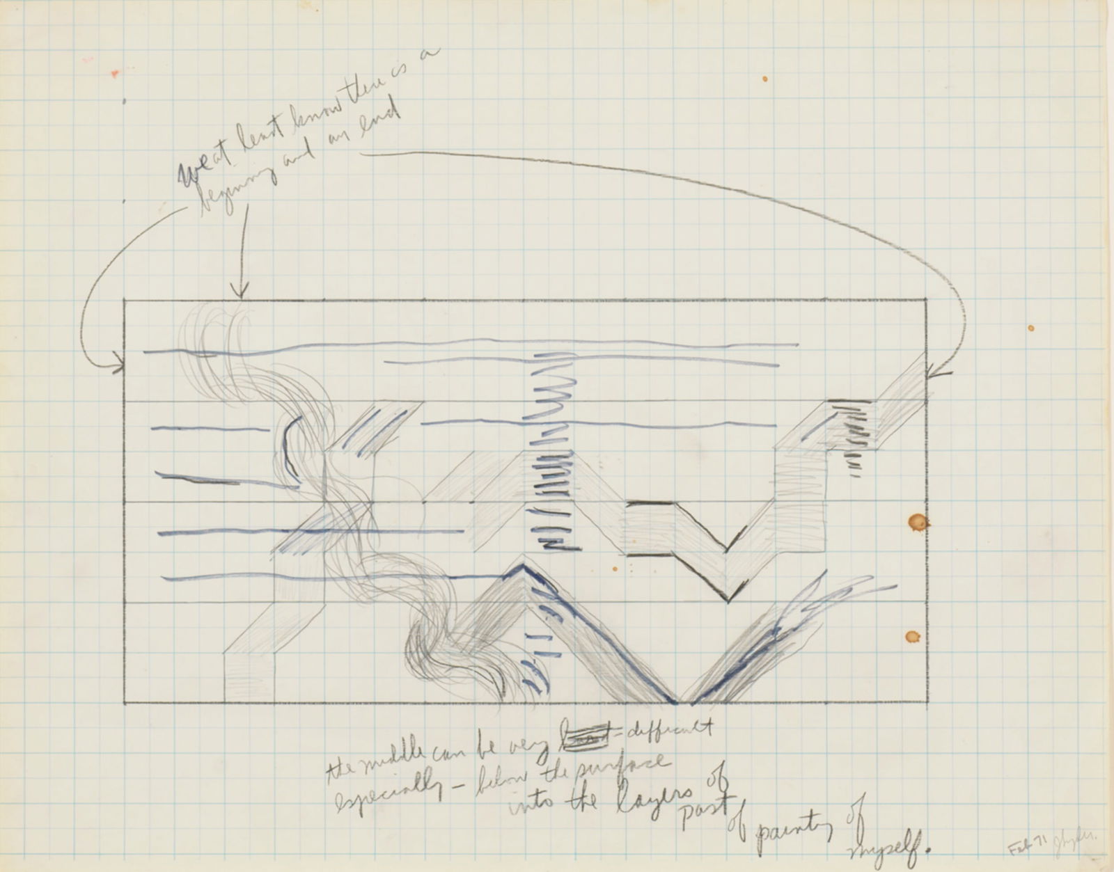 JOAN SNYDER, (American, b. 1940), Untitled, 1971 (1 of 2)