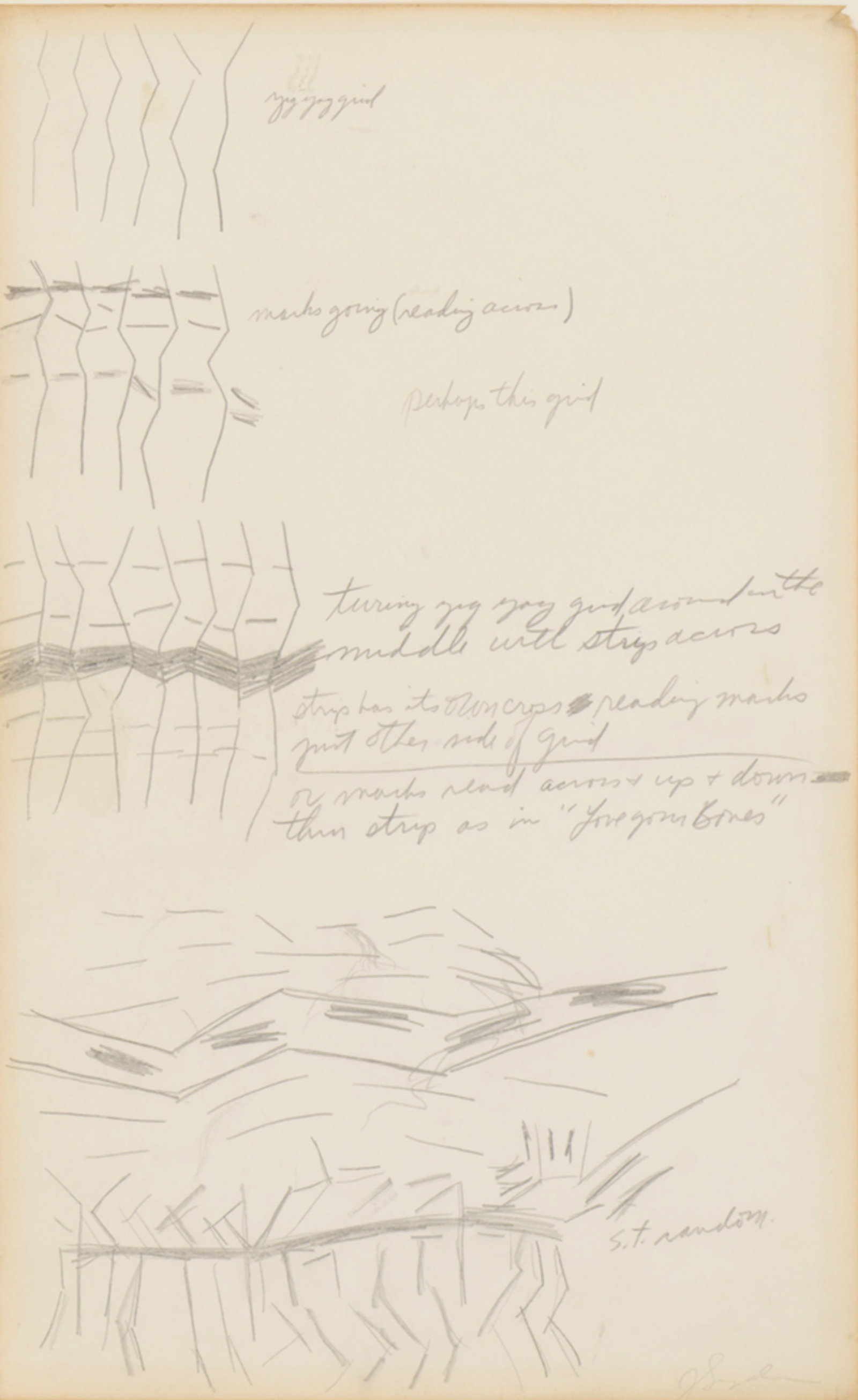JOAN SNYDER, (American, b. 1940), Untitled (Notes) (1 of 2)