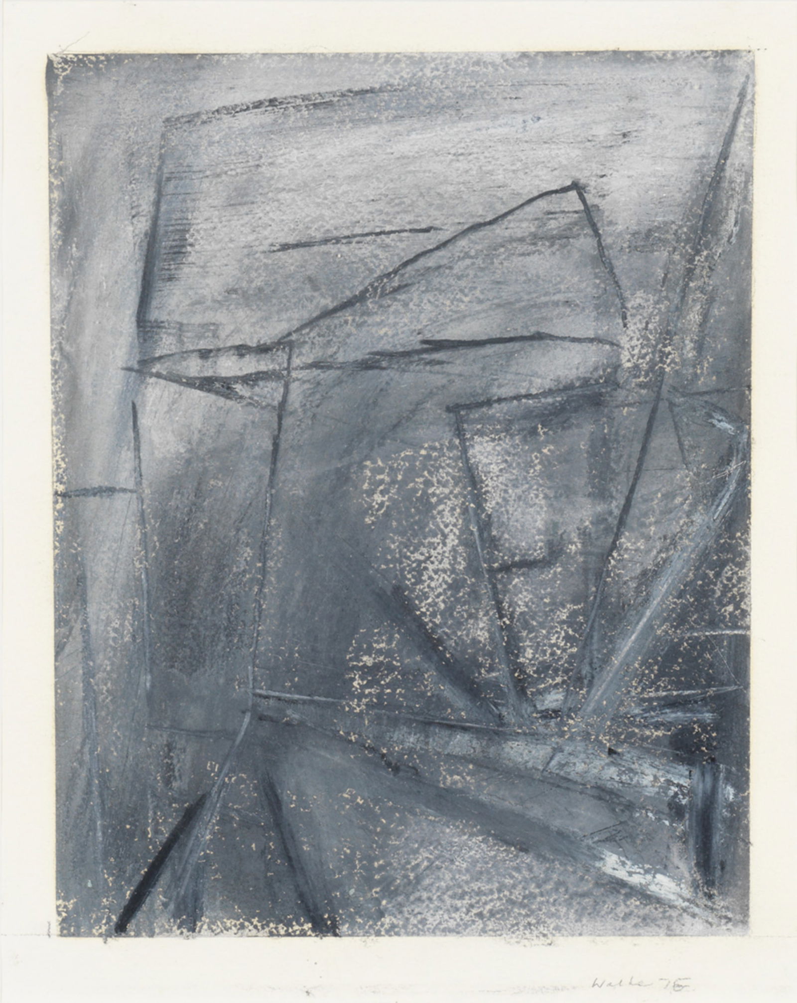 JOHN WALKER, (American, b. 1939), Untitled, 1975: JOHN WALKER (American, b. 1939)Untitled1975, oil stick and graphite on papersigned and dated Walker 75 lower rightsight: 18 x 14 in., frame: 41 1/4 x 26 1/4 in.