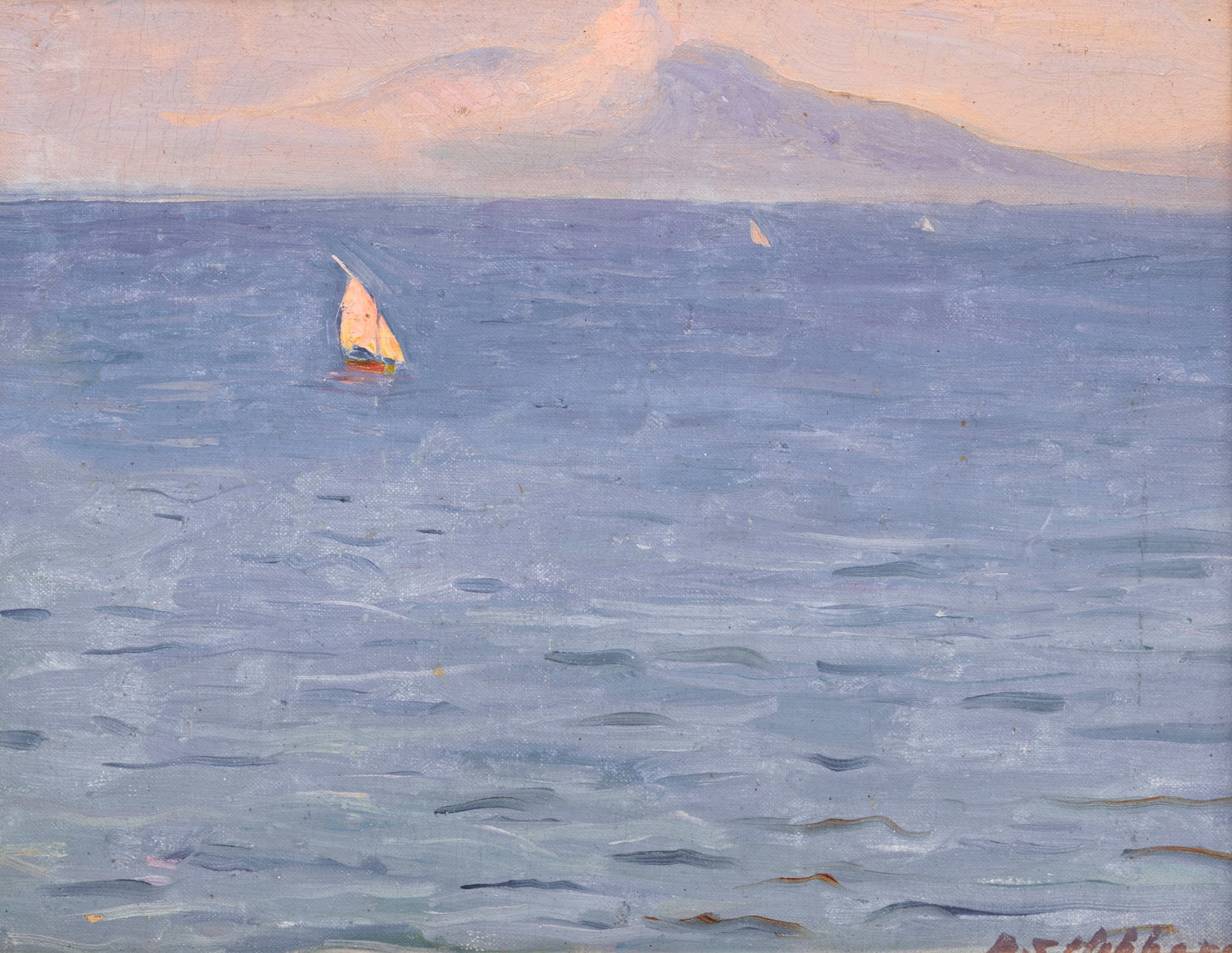 ALDRO THOMPSON HIBBARD, (American, 1886-1972), Bay of Naples with Mt. Vesuvius, Italy (1 of 2)