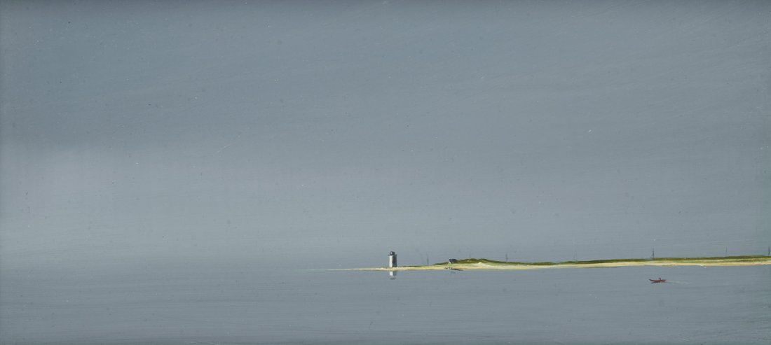 ANNE PACKARD, (American, b. 1933), Long Point: ANNE PACKARD (American, b. 1933)Long Pointoil on boardsigned A. Packard lower left5 x 10 in., frame: 7 1/2 x 10 1/2 in. Provenance: The Collection of a Florida Lady; Grogan & Company, 14