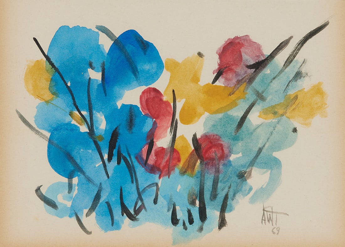 ALMA WOODSEY THOMAS, (American, 1891-1978), Untitled (from the My Garden Series), 1969: ALMA WOODSEY THOMAS(American, 1891-1978)Untitled (from the My Garden Series)1969, watercolor on papersigned and dated AWT 69 bottom rightsheet: 8 7/8 x 12 1/8 in., frame: 20 x 24 3/4 in.