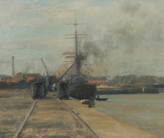 WILLIAM EDWARD NORTON, (American, 1843-1916), Dieppe Dock View