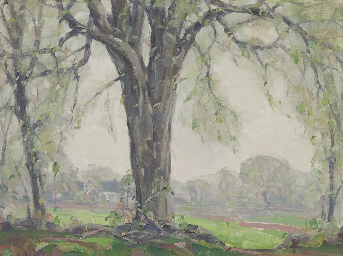 FRANK SWIFT CHASE, (American, 1886-1958), Landscape with Tree (1 of 3)