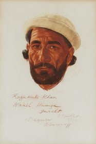 ALEXANDRE IACOVLEFF, (Russian, 1887-1938), Portrait of a Wakhi Man, 1931