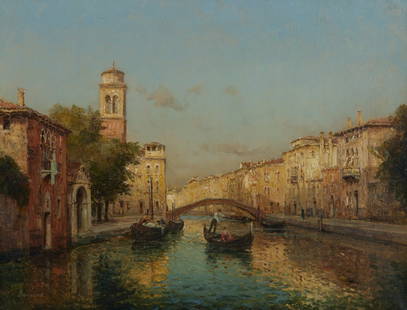 GEORGES NOEL BOUVARD, (French, 1912-1975), Canal Scene, Venice: GEORGES NOEL BOUVARD(French, 1912-1975)Canal Scene, Veniceoil on canvassigned Bouvard lower left20 x 26 in., frame: 26 1/2 x 32 1/2 in. Provenance: The Collection of a Cape Cod Gentleman