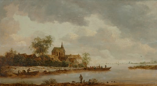 Manner of JAN JOSEFSZ VAN GOYEN, (Dutch, 1596-1656), River Landscape