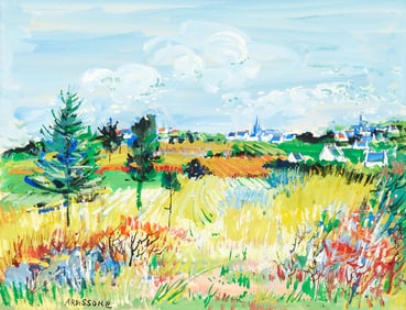 YOLANDE ARDISSONE, (French, b. 1927), Village Landscape