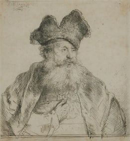 REMBRANDT VAN RIJN, (Dutch, 1606-1669), Old Man with a Divided Fur Cap