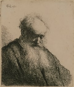 REMBRANDT VAN RIJN, (Dutch, 1606-1669), Bust of an Old Man with Flowing Beard
