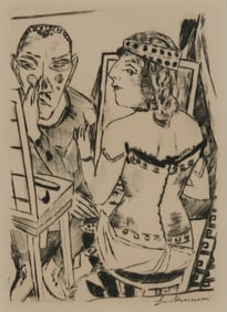 MAX BECKMANN, (American, 1884-1950), Dressing Room, 1921