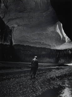 TODD WEBB, (American, 1905-2000), Georgia O'Keeffe in Twilight Canyon: TODD WEBB(American, 1905-2000)Georgia O'Keeffe in Twilight Canyongelatin silver printsight: 11 7/8 x 8 3/4 in., frame: 21 1/8 x 17 1/8 in. Provenance: The Estate of a Cambridge, Massachusetts Lady.