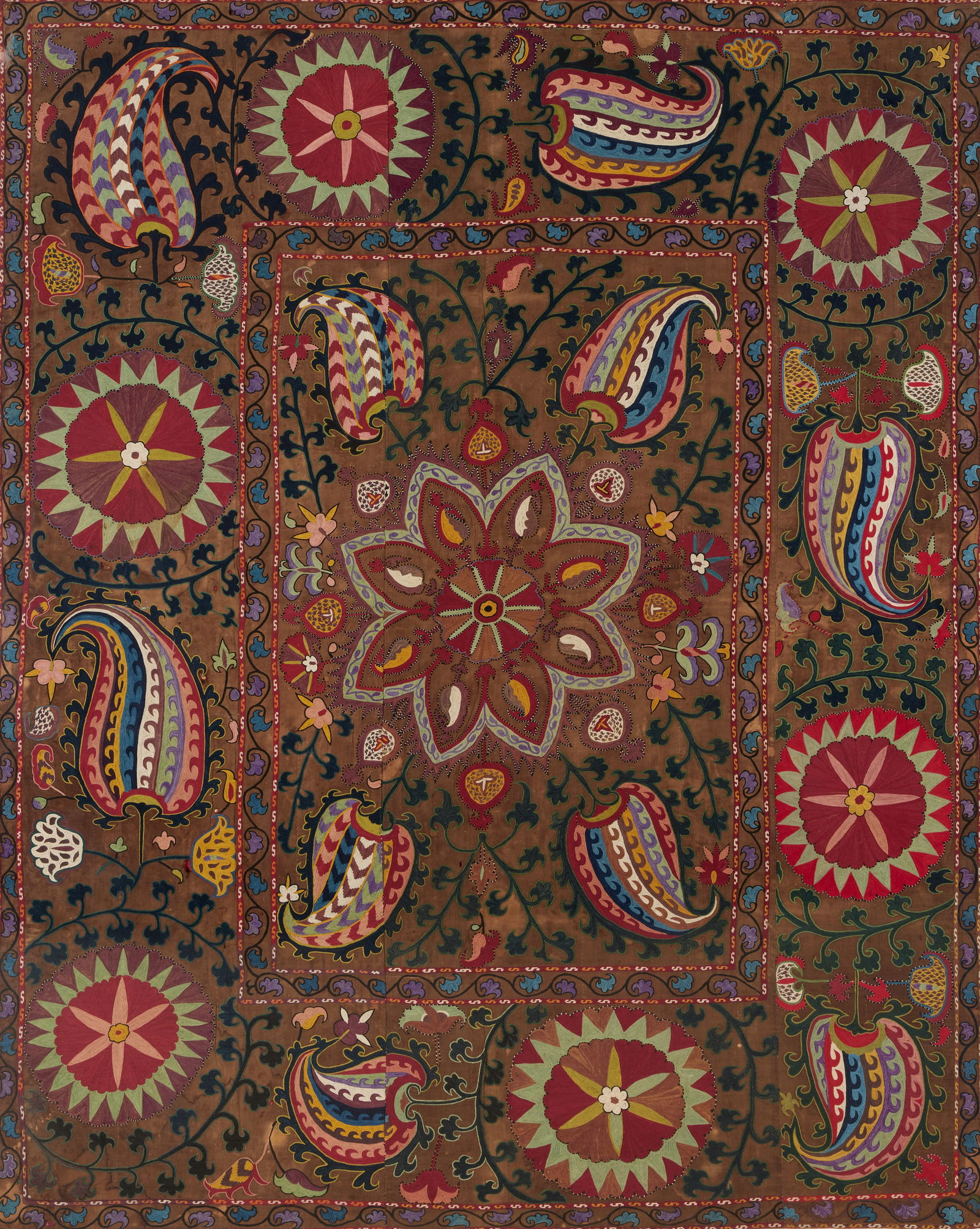 Lakai Suzani Embroidery, Shakhrisyabz, Emirate of Bukhara, Uzbekistan, second half 19th century (1 of 2)