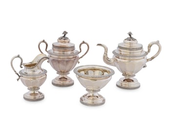 Nicholas J. Bogert Silver Four Piece Tea Set