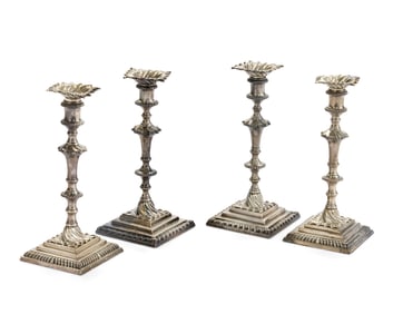 Two Pairs of Similar Georgian Candlesticks