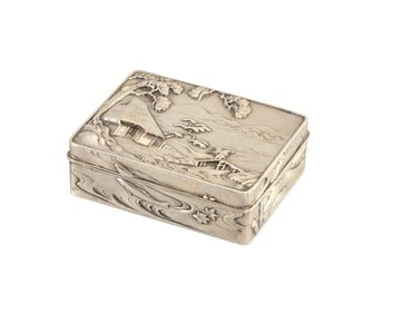 Kuhn & Komor Chinese Silver Tobacco Box