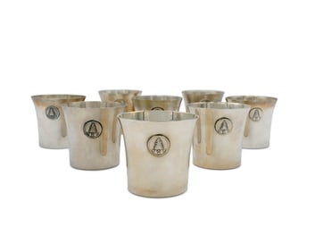 Eight Silver Cocktail Cups, Ensko, New York