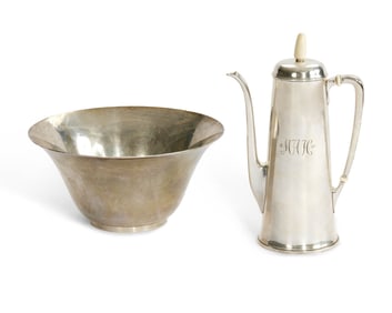Tiffany & Co. Silver Bowl and Coffee Pot