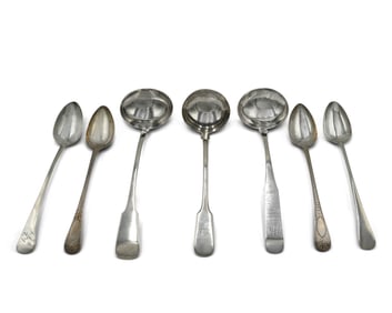 Collection of English Silver Serving Utensils