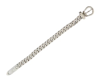 Hermès Silver 'Boucle Sellier' Bracelet
