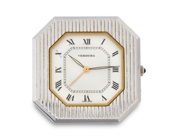 Verdura Stainless Steel Travel Clock