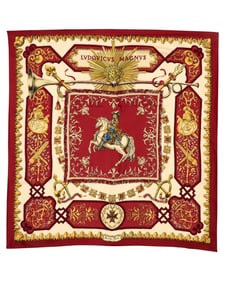 Three Silk Scarves, two Hermès and one Salvatore Ferragamo