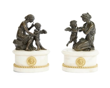 Pair of French Gilt Bronze Figural Groups