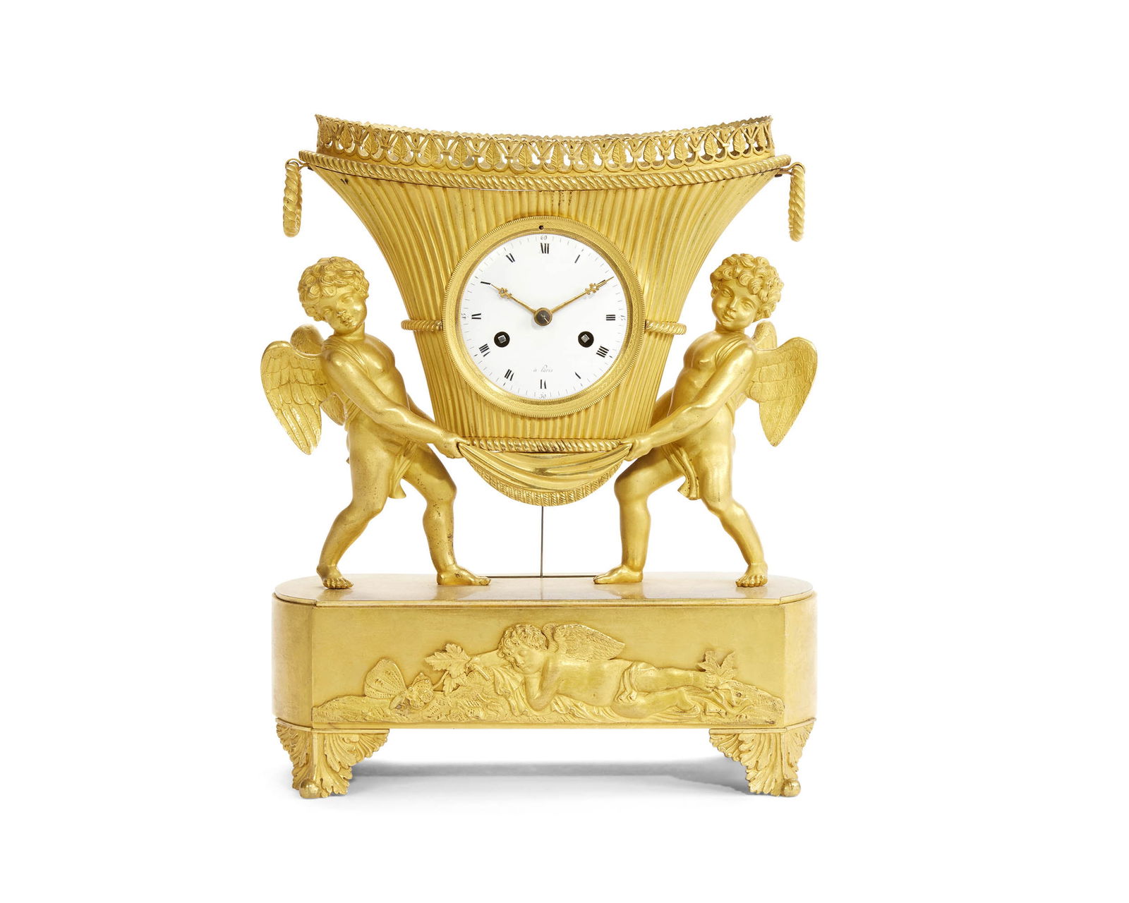 French Gilt Bronze Figural Mantel Clock (1 of 2)