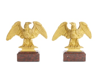 Pair of French Gilt Bronze Eagles