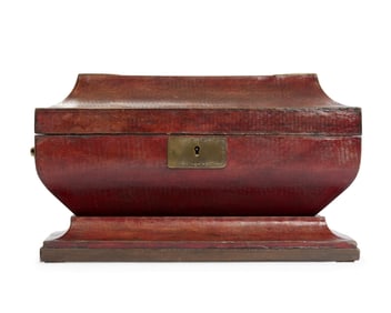 French Tooled Leather Gilt Metal Mounted Valuables Box